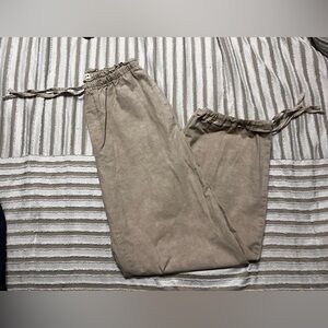 Zara Beige Elastic Waist Pants